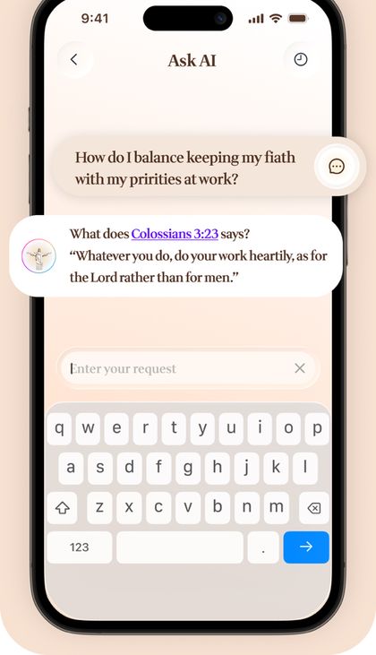 Question to the AI chat with an answer citing a verse